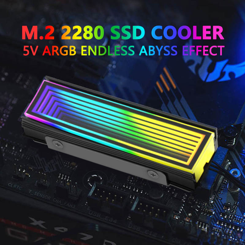 M2 Heatsink Cooler - Komputer sinkronisasi ARGB 5V, 2280 SSD