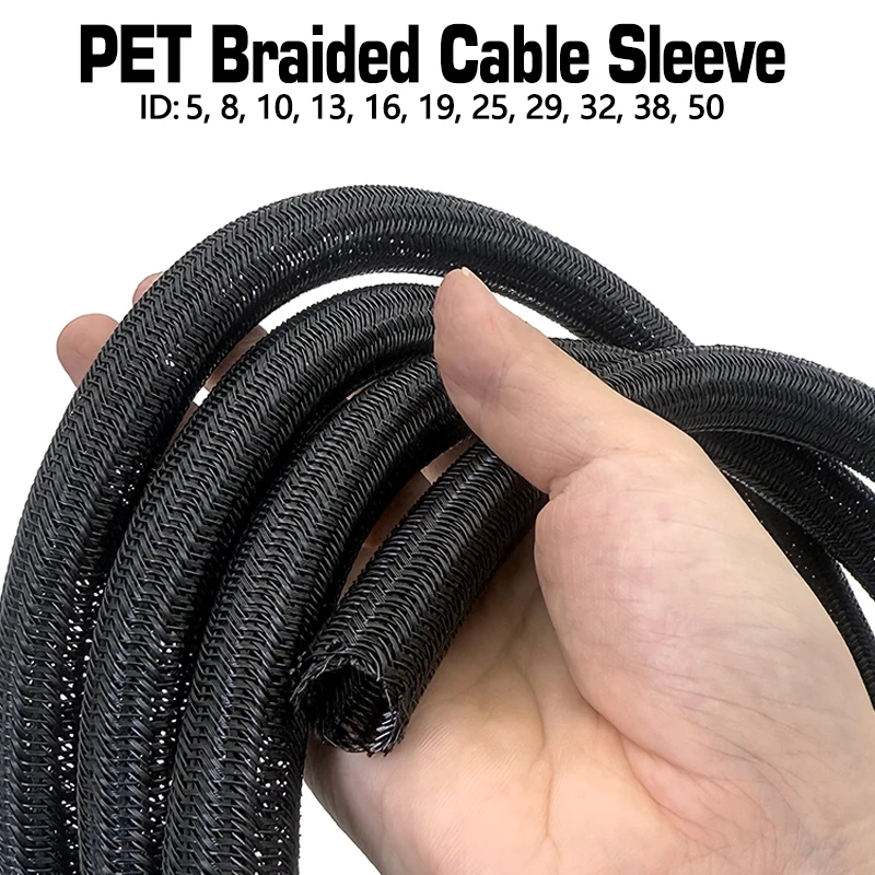 Cable Sleeve Braided - Selubung Kabel 2M/5M ID 5-50mm, Penutup