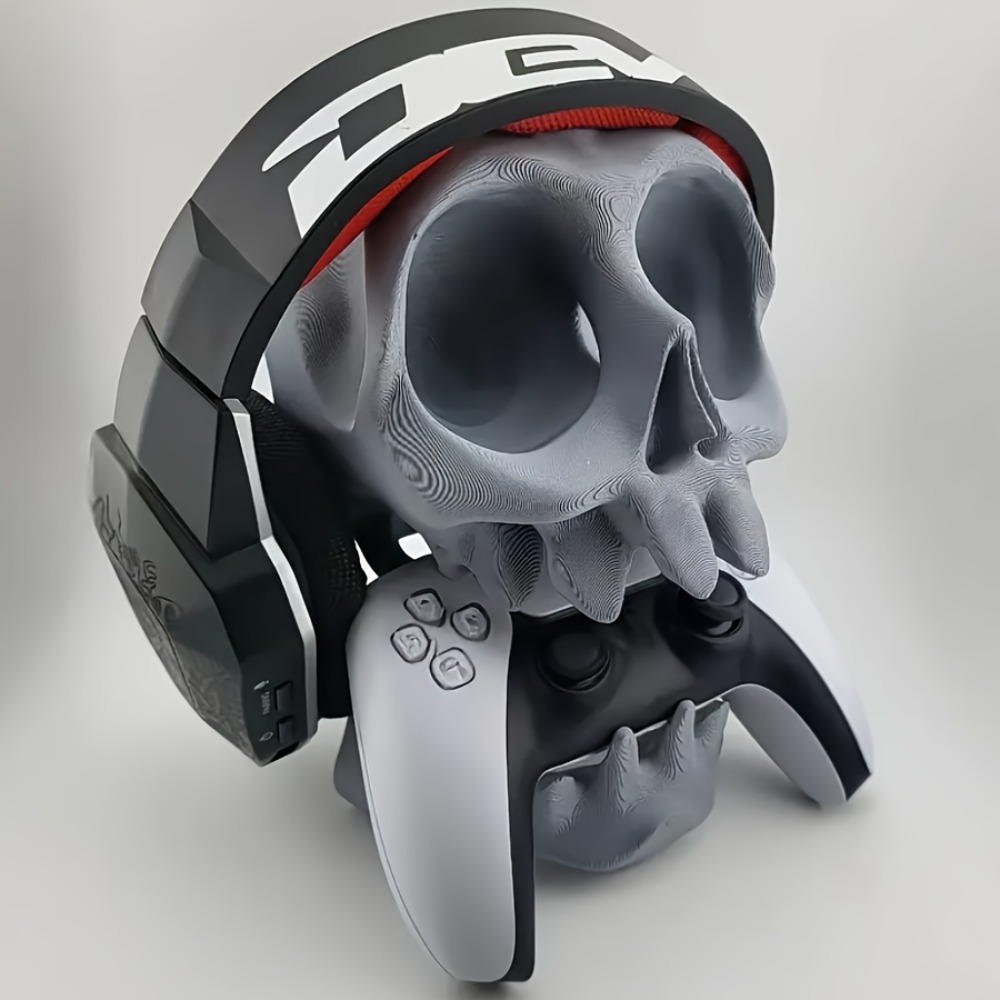 Gaming Accessories For Room - Penyangga Kontroler Bentuk Tengkorak, Penyangga Headphone