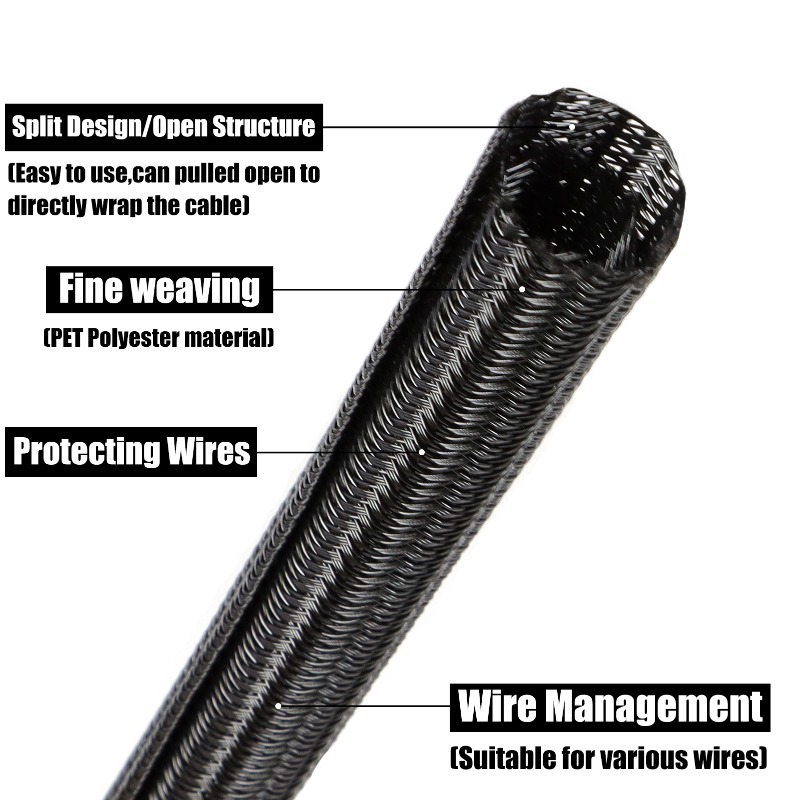 Selubung Kabel PET Hitam 3/5/9 - Cable Sleeve Braided ulasan dan harga