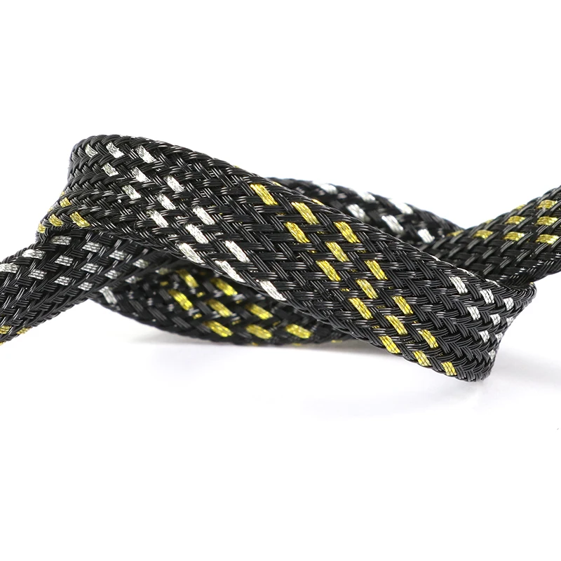 1 ~ 50m hitam Emas Perak PET B - Cable Sleeve Braided ulasan dan harga