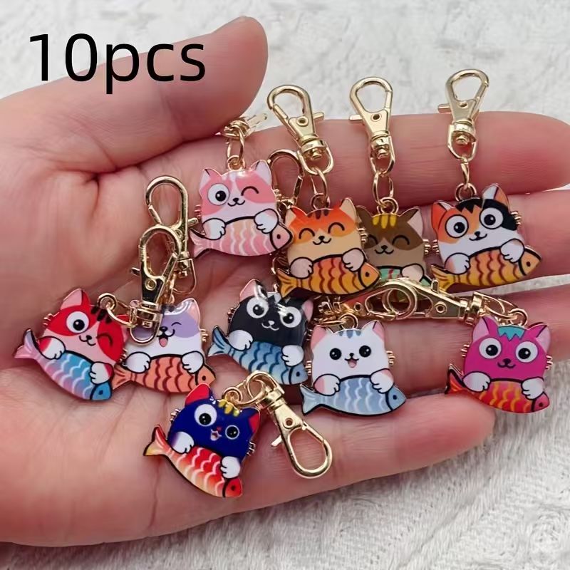 10 buah gantungan kunci kucing - Gaming Accessories Gifts ulasan dan harga
