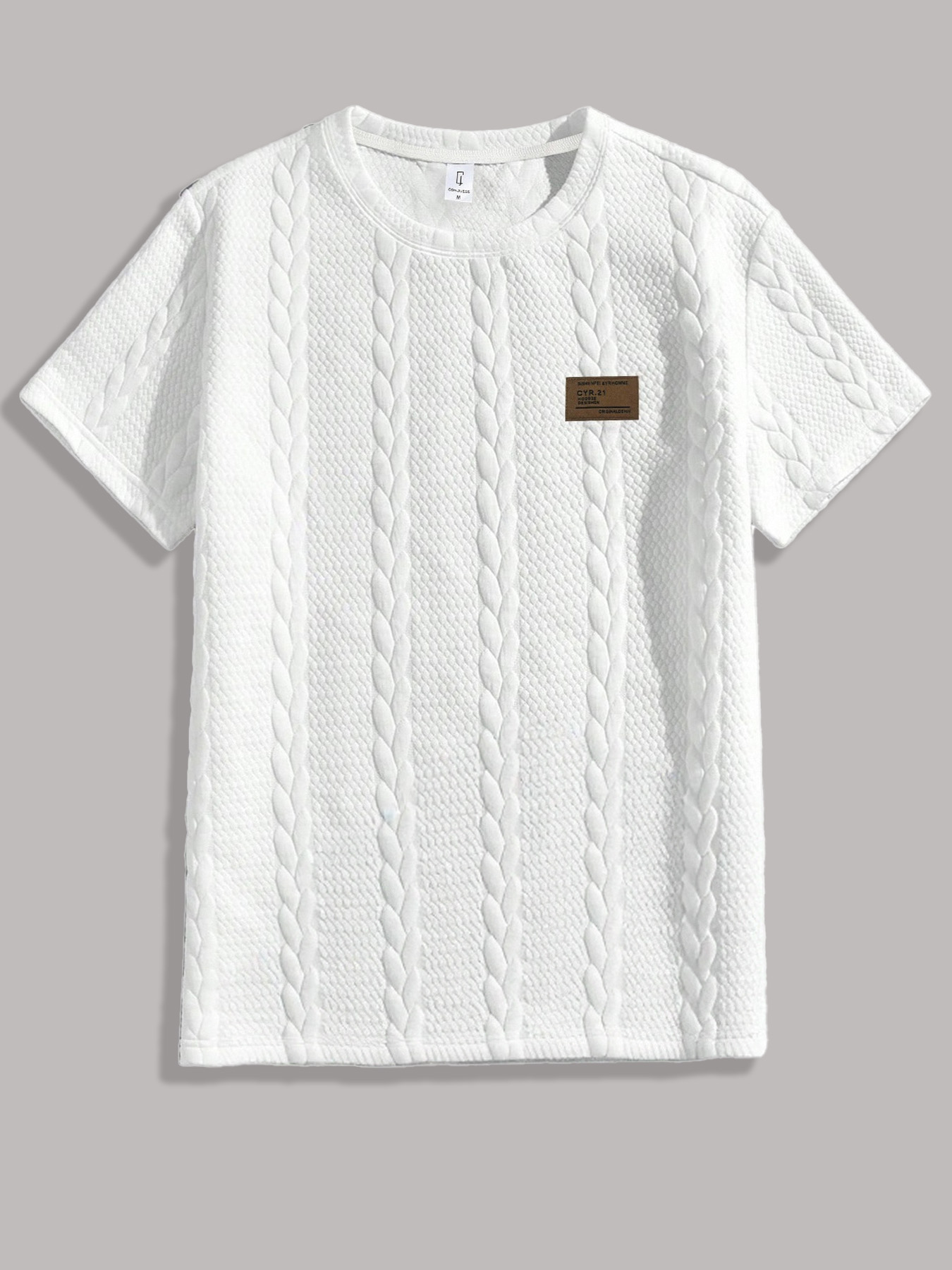 Kaos Pria Lengan Pendek Tekstu - Cable Sleeve Braided ulasan dan harga